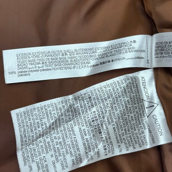 Zara Faux Leather Brown Biker Jacket Size X-Small - Picture 5 of 5